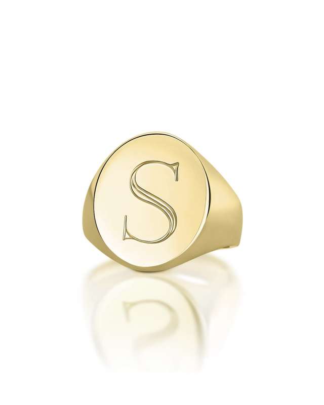 Monogrammed Pinky Signet Ring